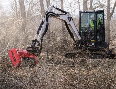 mini excavator with mulching head for rent|land clearing mulching equipment rental.